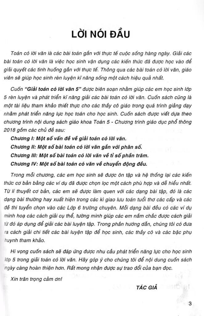 GIẢI TOÁN CÓ LỜI VĂN LỚP 5 (Dùng chung cho các bộ SGK hiện hành)